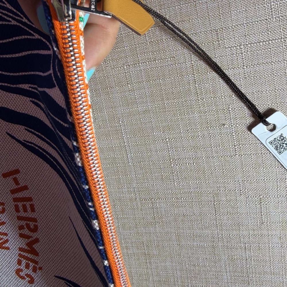Hermes Blue and Orange jaguar toile pochette Bag - Picture 6 of 7